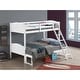 preview thumbnail 4 of 32, Twin over Full Bunk Bed with Camelback Headboard & Guardrails, White