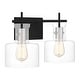 preview thumbnail 2 of 5, Pensbury 2-Light Matte Black Vanity Light