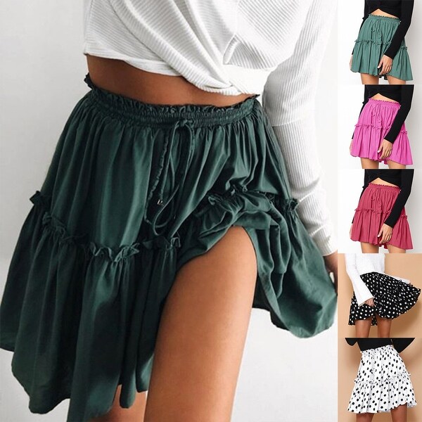 Large Pleated Straps Skirt - Overstock - 33086759