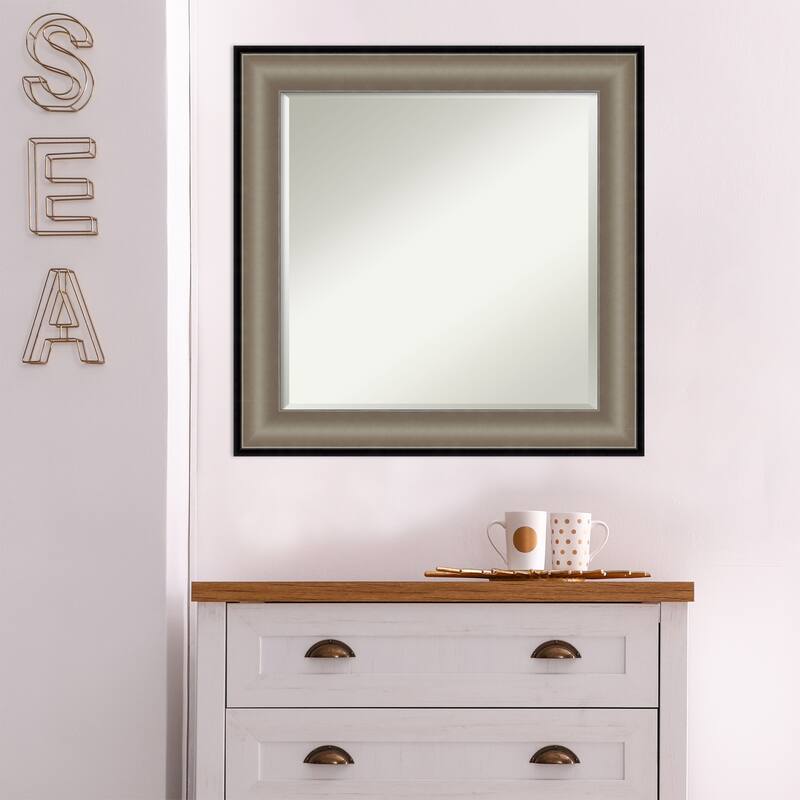 Beveled Wall Mirror - Imperial Pewter Black Frame