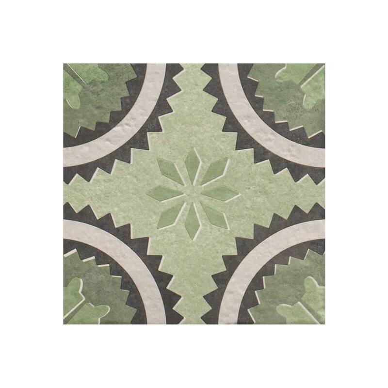 Verity Poppy 8x8 Matte Porcelain Encaustic Tile - Floor, Wall, Backsplash