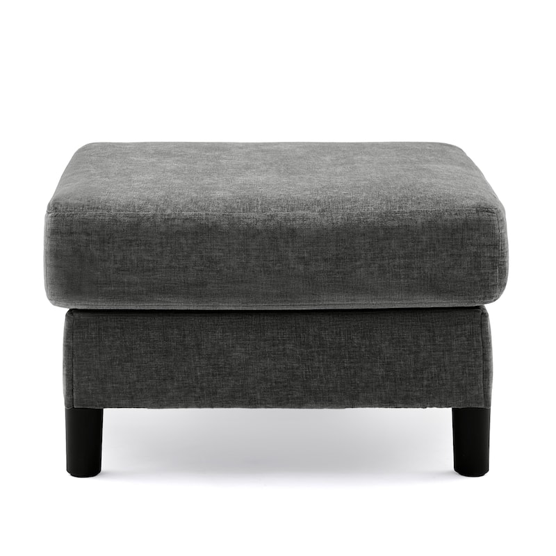 Chenille Upholstered Square Ottoman Footrest
