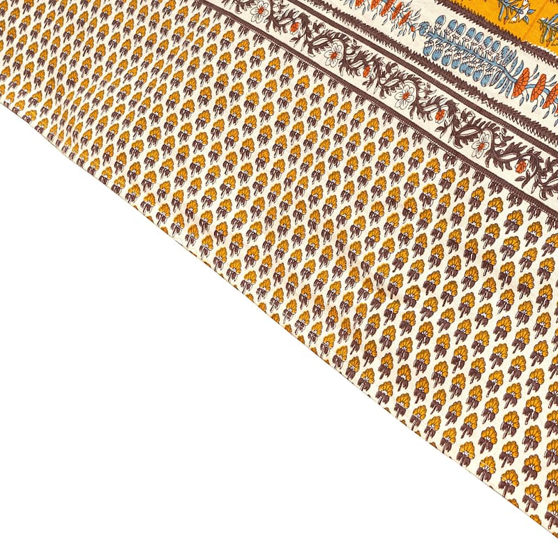 Couleur Nature Provence Avignon Tablecloth - Dijon/Blue - 90" x 90" - 90" x 90"