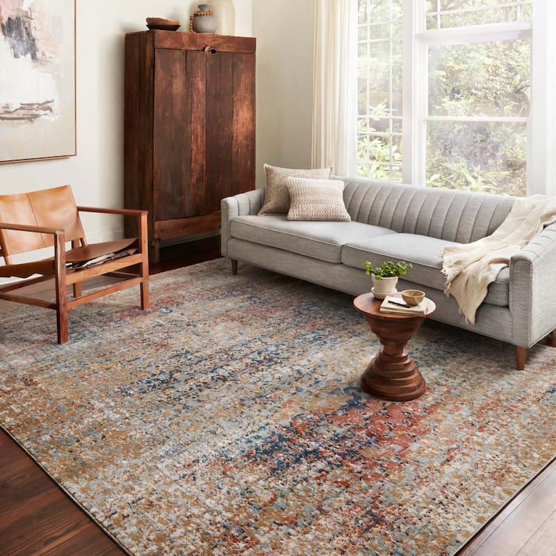 Alexander Home Charlotte Modern Distressed Area Rug - 6' 7" x 9' 2"