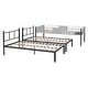 preview thumbnail 18 of 18, Black Twin Size Steel Triple Bunk Bed with Vent Board, Sturdy Metal Frame, Noise-Free Wood Slats, Separatable into three beds