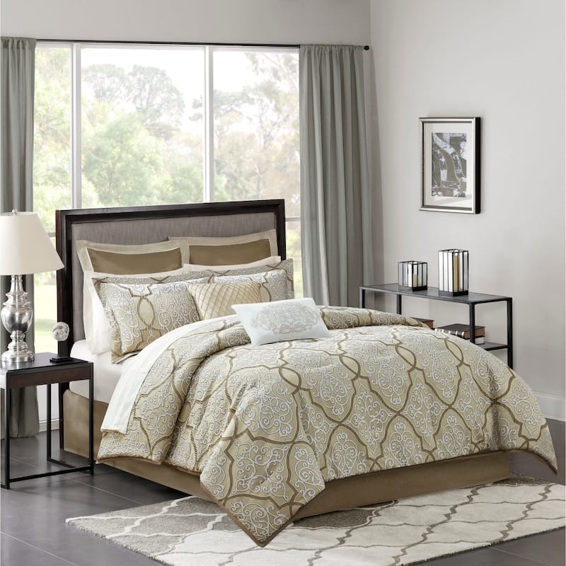 Madison Park Anouk 12 Piece Comforter Set with Cotton Bed Sheets