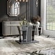 preview thumbnail 3 of 16, Furniture of America Resk Modern 72-inch Glass Top Wood Dining Table Grey