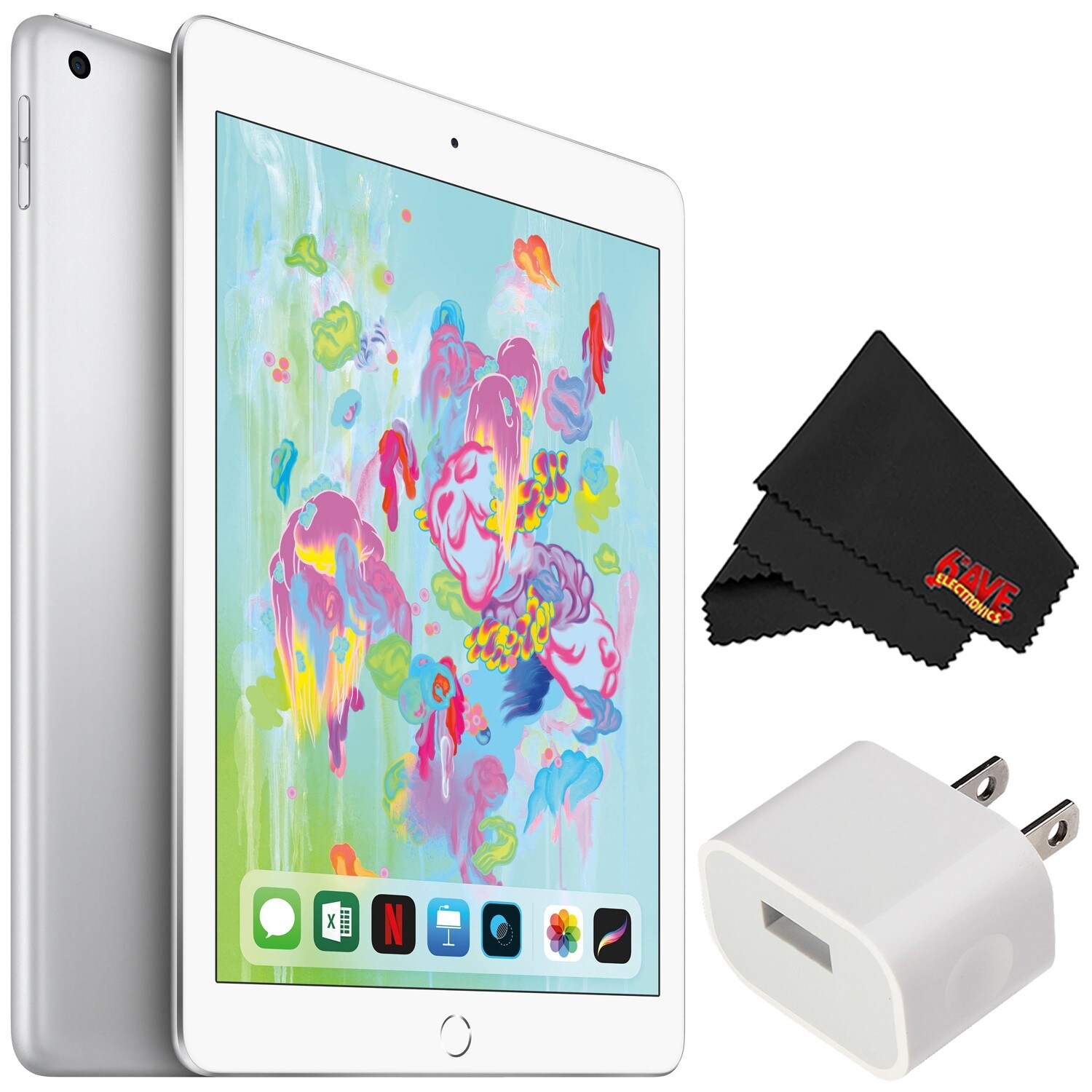 Shop Apple 9 7 Inch Ipad Early 2018 Version 128gb Wi Fi Only Silver Mr7k2ll A Essential Bundle Overstock 21803488
