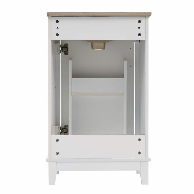 Modern 20-Inch Small Bathroom Vanity Cabinet with Ceramic Basin