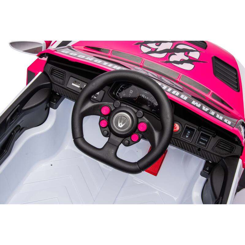 12V Kids Ride-On Car with Remote Control, Dual Drive 20W Motors, Music & Lights, Safety Belt, 4-Wheel Suspension, for Ages 5-8