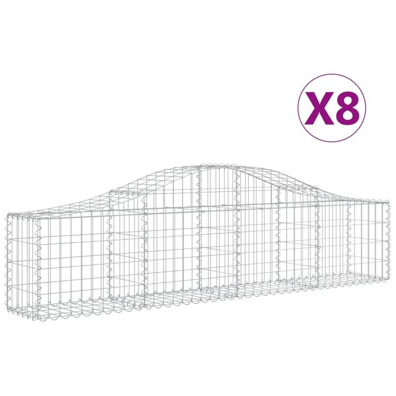vidaXL Gabion Basket Arched Gabion Basket Planter for Flower Galvanized Iron - 78.7 x 78.7 x 23.6 inch