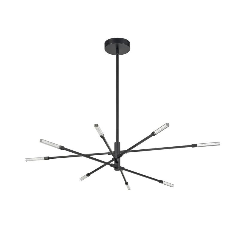 Elk Home Light Streak Black With Clear Acrylic 6 Light Chandelier