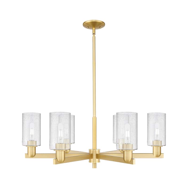 Innovations Lighting Endless Possibilities Arcadia - Clymer - 6 Light 34" Stem Hung Chandelier - Satin Gold/Seedy