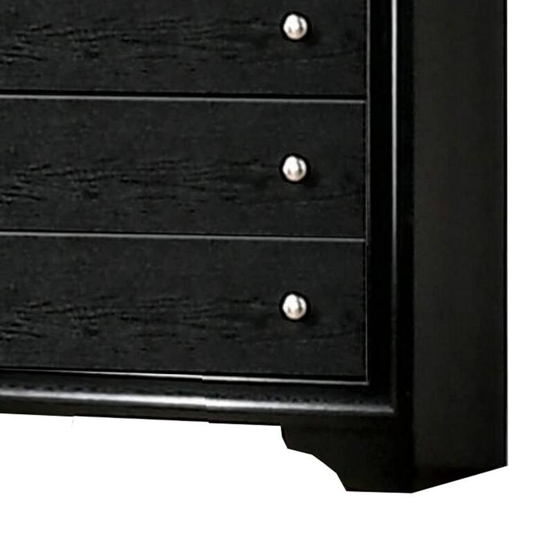 Chest with Silver Trim Accent and 1 Jewelry Drawer, Black