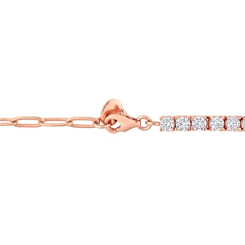 Miadora 5ct TGW Cubic Zirconia Tennis Bracelet in Rose Silver