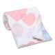 preview thumbnail 5 of 7, Bedtime Originals Rainbow Hearts White/Pink/Purple Soft Fleece Baby Blanket