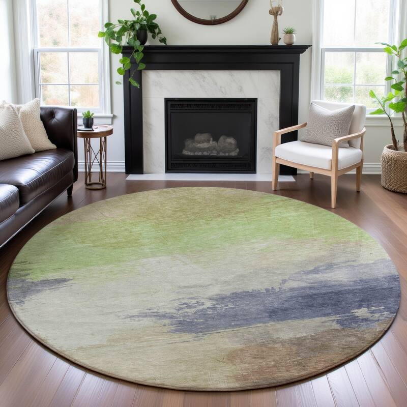 Premium Washable Super Soft Abstract Ombre Mayfield Rug - Aloe - 8' x 8'