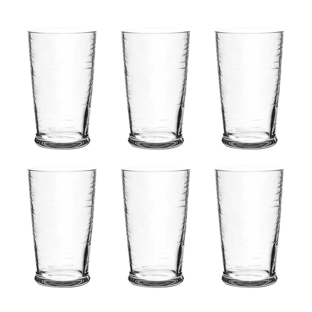 Abode Homewares Cordoba Acrylic Drinking Glass - Clear - 23 oz - Set of 6