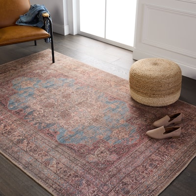 Vacherie Machine Washable Medallion Area Rug