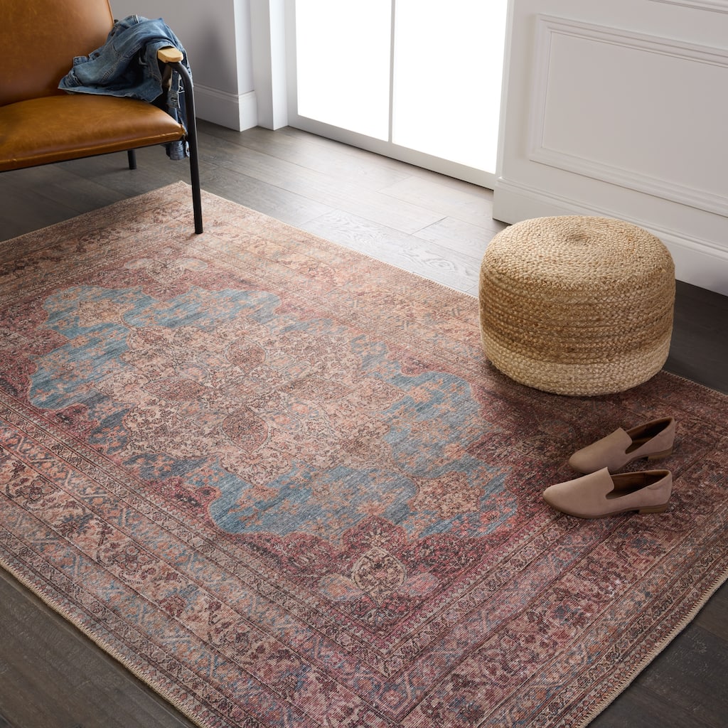 Vacherie Machine Washable Medallion Area Rug