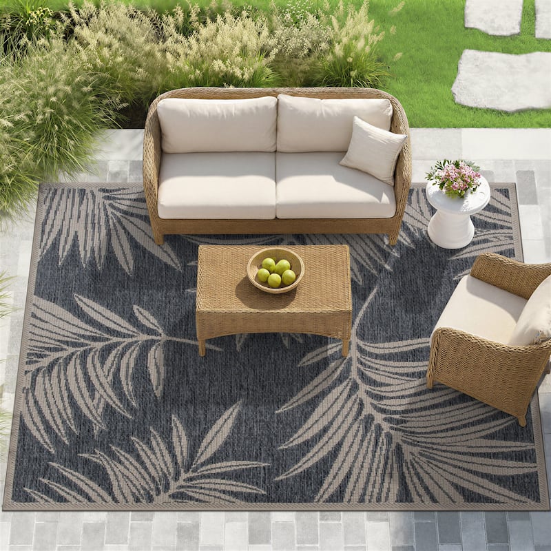 World Rug Gallery Contemporary Floral Indoor/Outdoor Area Rug - 12' X 15'