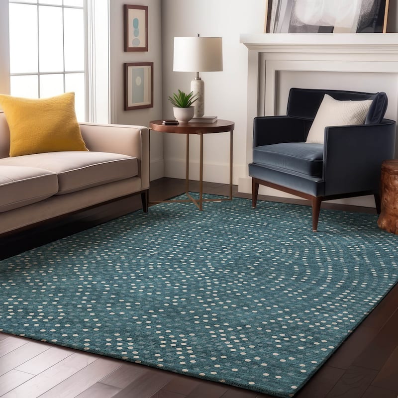 Premium Washable Super Soft Modern Confetti Mayfield Rug - Teal - 5' x 7'6"