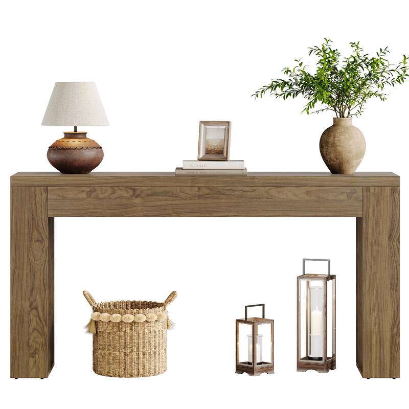 Wooden Console Sofa Table, Behind-the-Couch Accent Entryway Table for Entrance Hallway Living Room