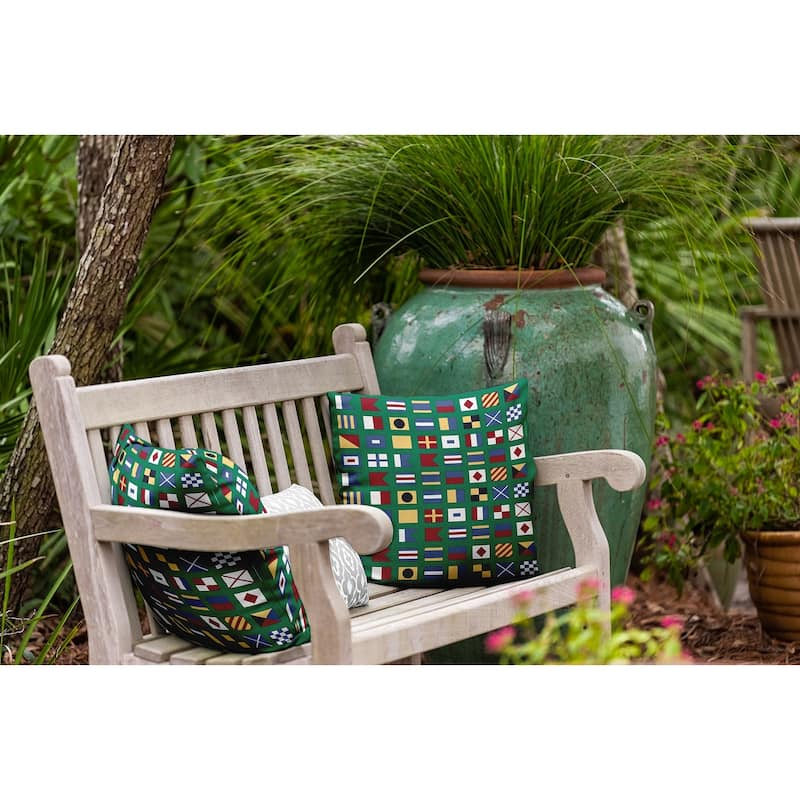 Nautical Flags Indoor/Outdoor Throw Pillow