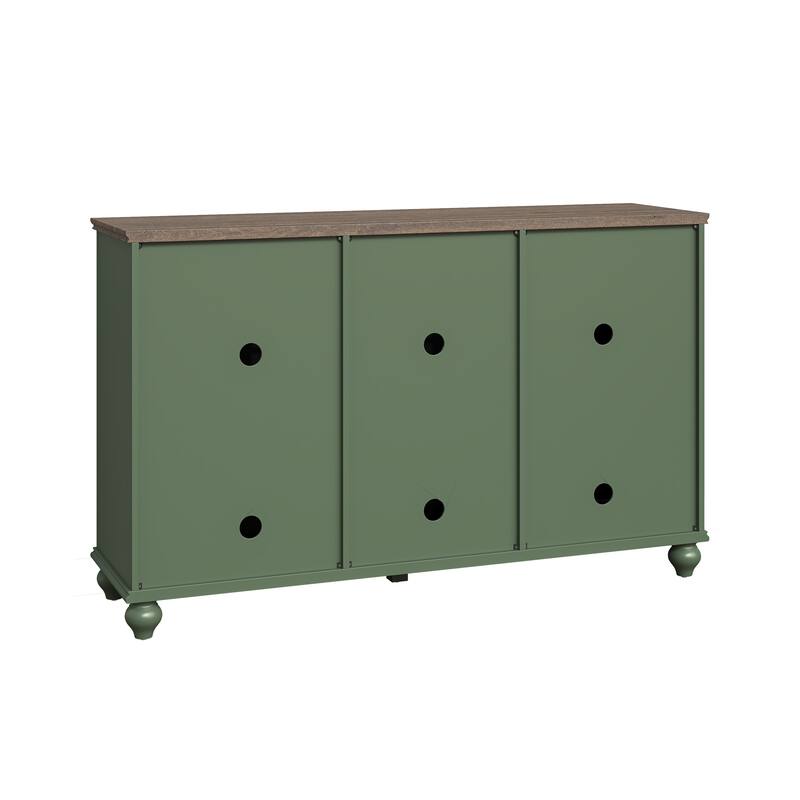 55" Vintage Style Kitchen Accent Buffet Sideboard Cabinet w/ Drawers - 55" in Width