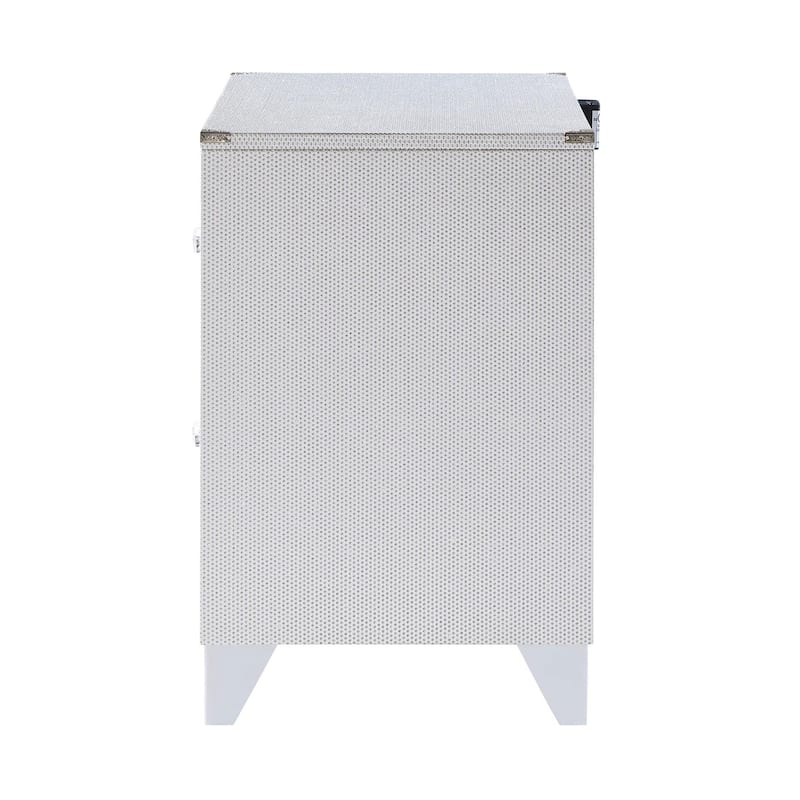 Elora Silver 2-drawer Nightstand with USB Port