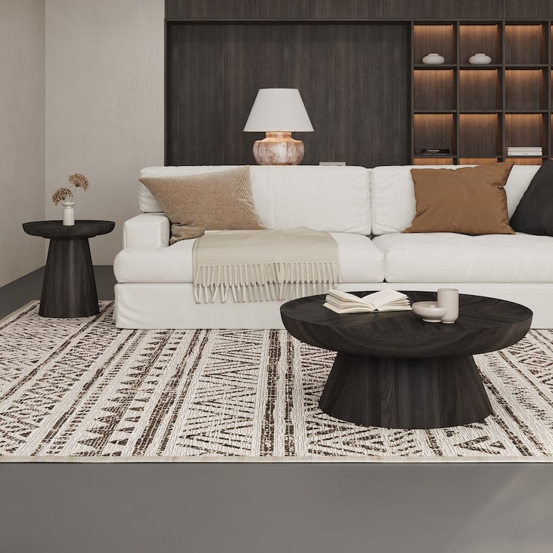 Round Walnut Nesting Coffee Tables | 2-Piece Set & Single Table Options - Modern Stackable Accent Tables