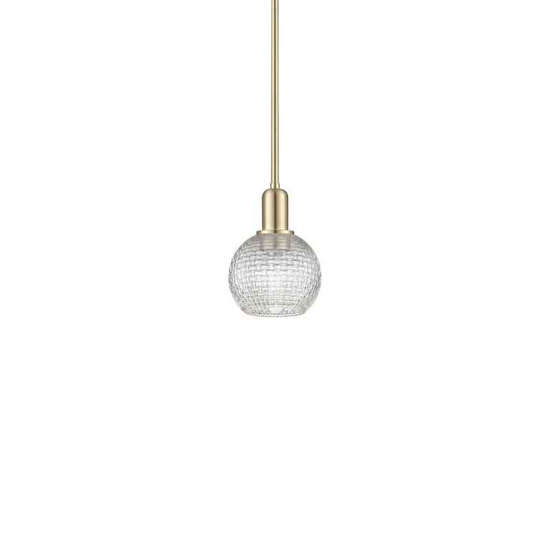 Innovations Lighting 716-1S-9-6 Athens Pendant Athens 6" Wide Mini - Champagne Bronze / Clear Basketweave