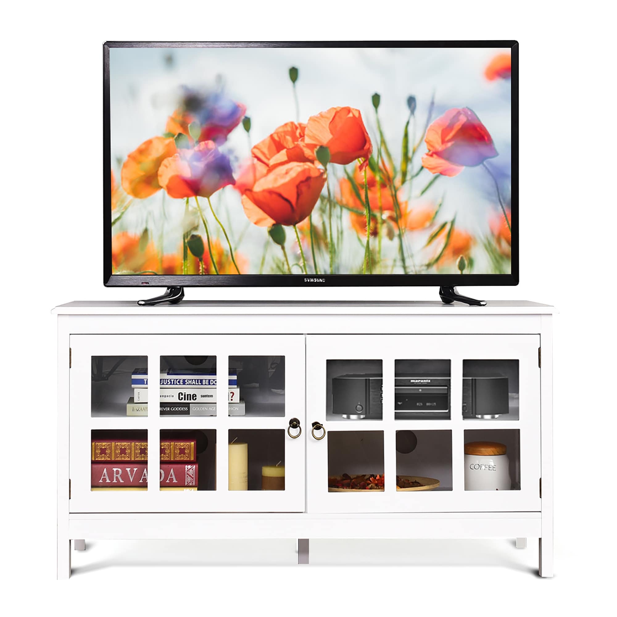 Details about   TV Entertainment Center Unit Stand Storage Cabinet Wood Console 70 inch Brown 