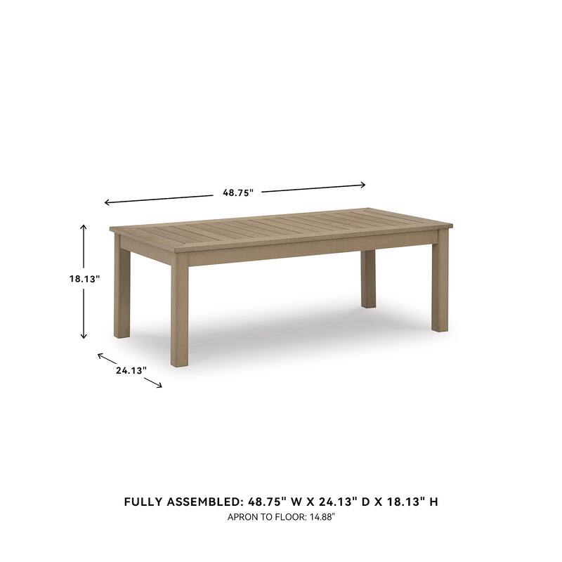 Signature Design by Ashley Hallow Creek Driftwood Outdoor Coffee Table - 48.75" W x 24.13" D x 18.13" H