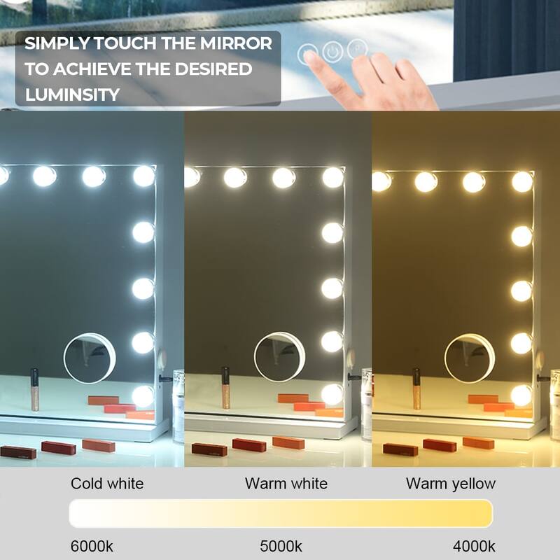 GTU Furniture LED Makeup Hollywood Table/Wall Mount Vanity Mirror with Lights