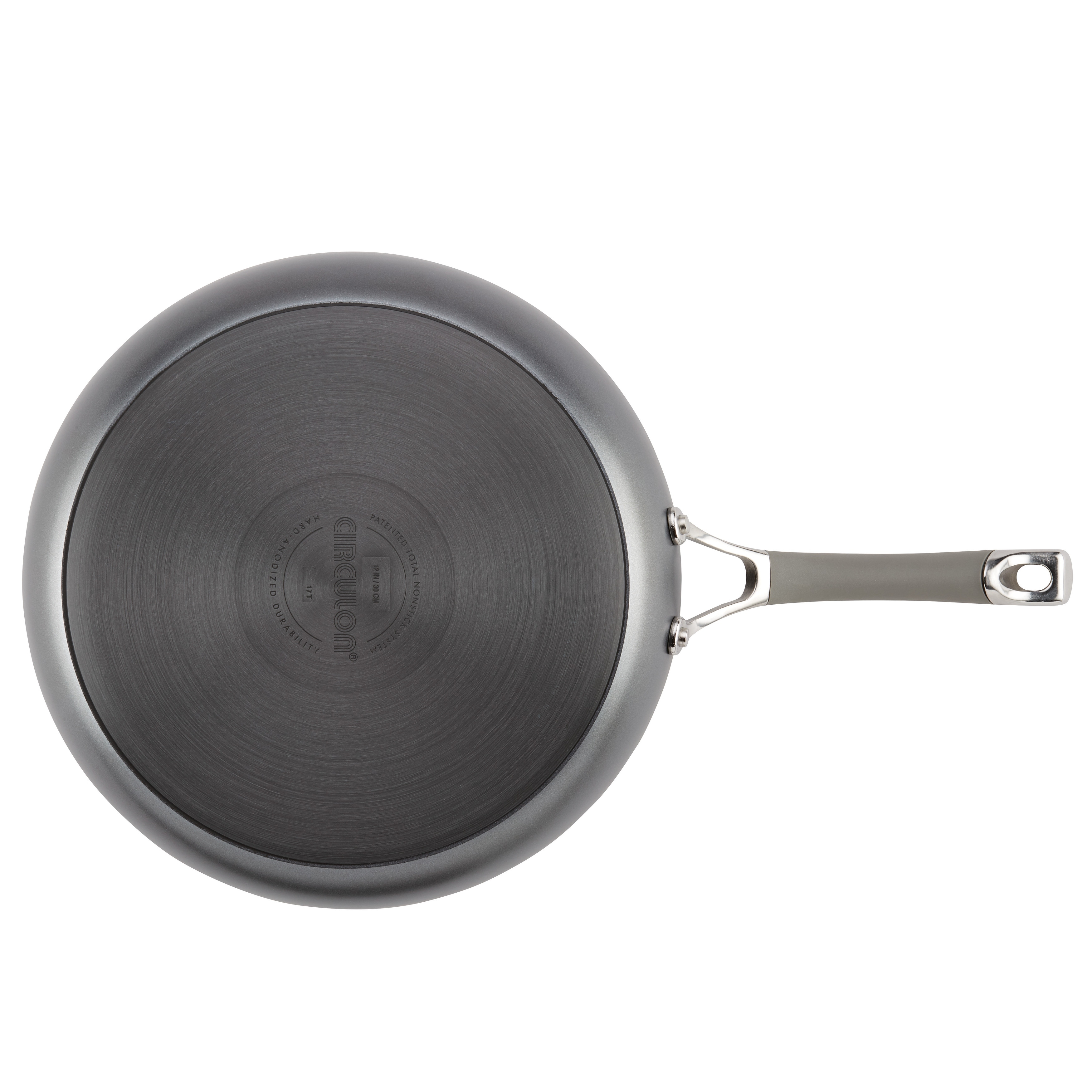 Circulon Elementum Hard-Anodized Nonstick Deep Frying Pan with Lid, 12-Inch, Gray