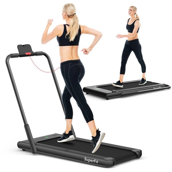 SuperFit 2.25HP 2 in 1 Foldable Under Desk Treadmill Remote