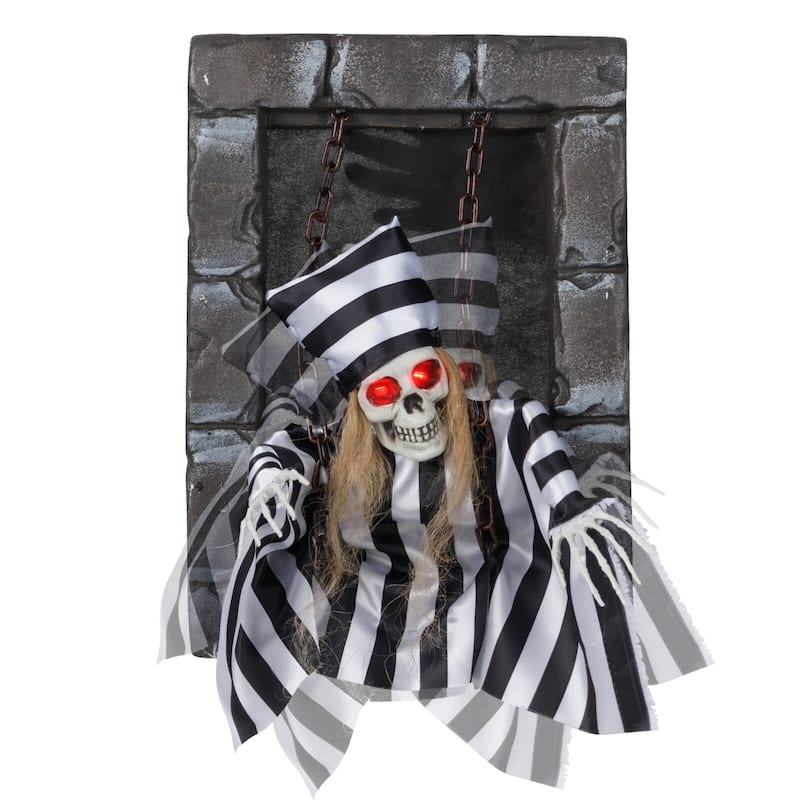 18" Halloween Decorations Hanging Skull Prisoner w/ Light-up Eyes - Multi