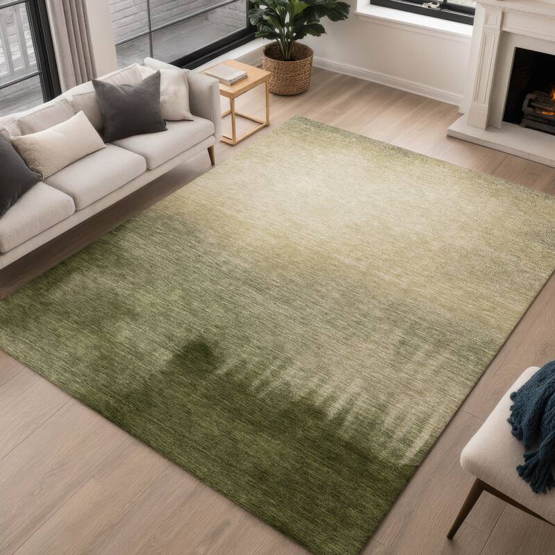 Machine Washable Indoor/ Outdoor Modern Dawn Chantille Rug