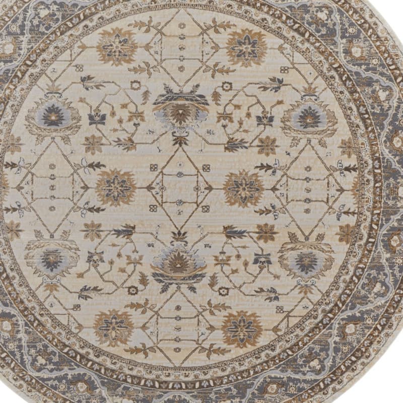 Tisu Power Loomed Distressed Geometric Area Rug By HomeRoots - 93' X '93' X '0.39