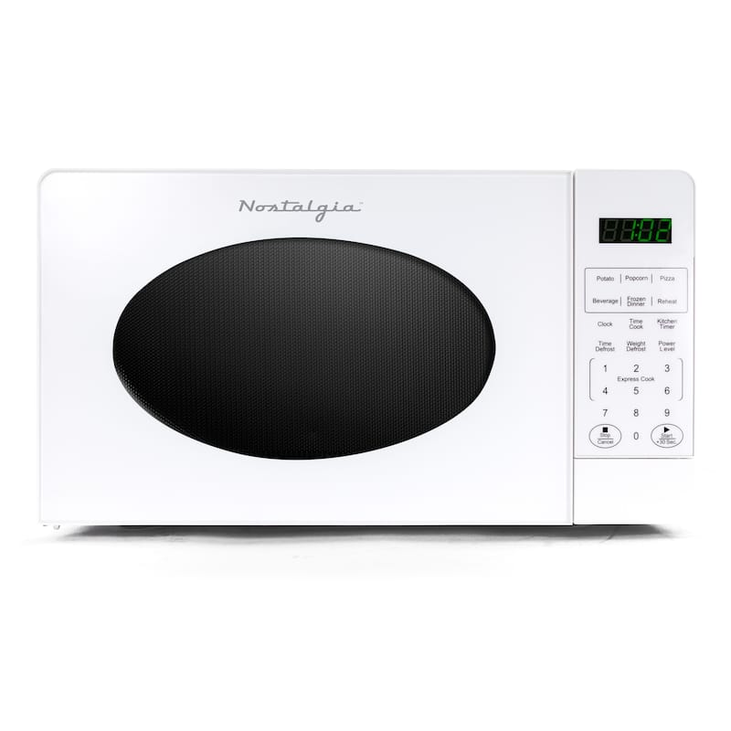 Nostalgia Retro 0.7 Cubic Foot Countertop Microwave Oven - N/A - White