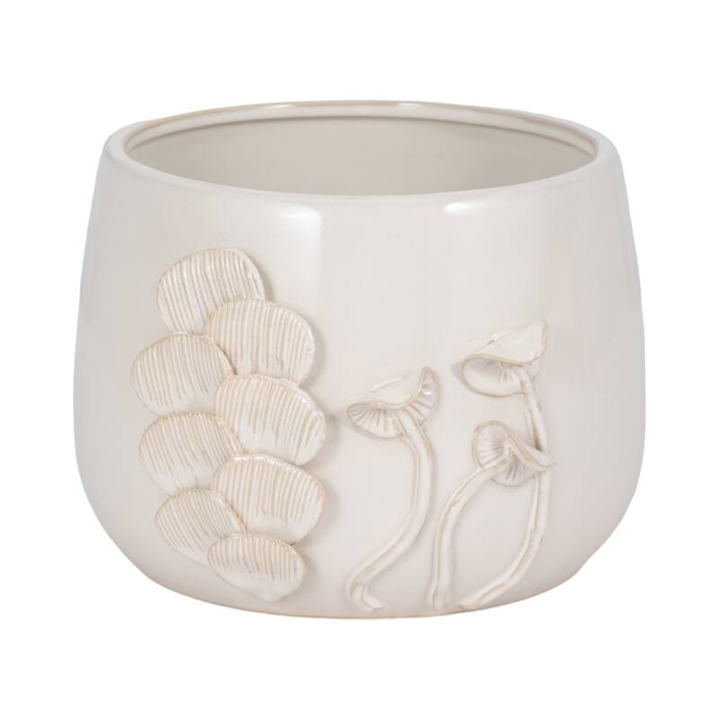 Sagebrook Home Ceramic Elegance, Enchanting Applique Planter for Modern Spaces