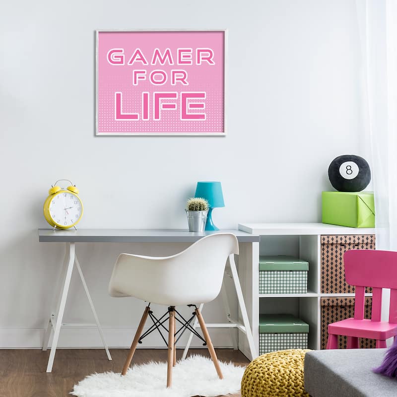 Stupell Pink Gamer For Life Framed Giclee Art Design By Yass Naffas Designs