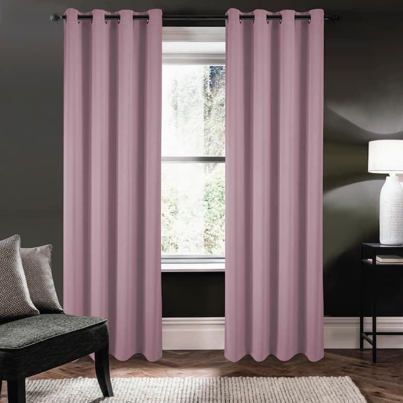 Riley 100 percent Blackout Window Curtain Panel 45, 63, 84, 95 or 105 inch - 54" x 84" - Lavender
