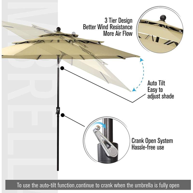 MAISON ARTS Outdoor Patio 6 Pieces Dining Set with Umbrella