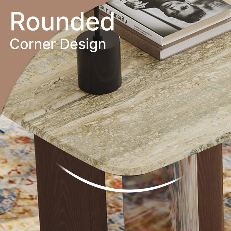 Modern 63" Retangular Wrining Desk, Faux Marble Table Top Desk With Double Legs