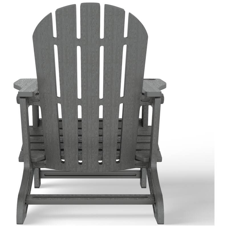 Polytrends Coastline Outdoor Poly Adirondack Chair with Side Table