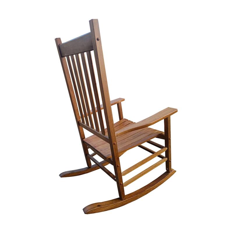 Brown Modern 26.38" High Back Rocking Chair with Solid Wood Frame in Outside