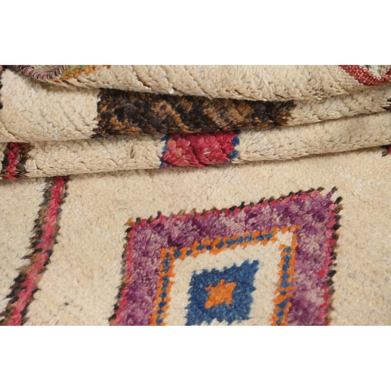 Tribal Geometric Moroccan Oriental Wool Area Rug Hand-knotted Carpet - 5'10" x 9'11"