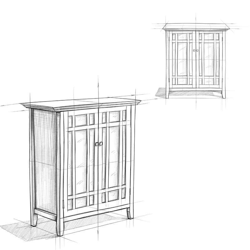 WYNDENHALL Freemont SOLID WOOD 39 inch Wide Transitional Medium Storage Cabinet - 42.2"h x 39"w x 17"d